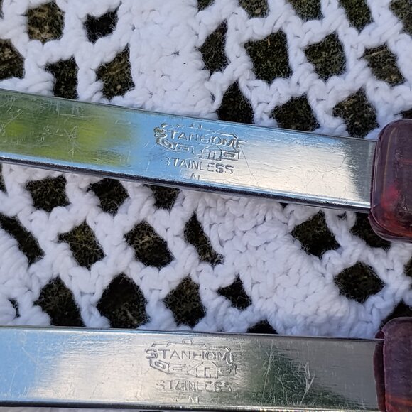 cooking utensils set of 2 Stanhome brand slotted spoon and spatula flipper 1960s - Picture 6 of 9